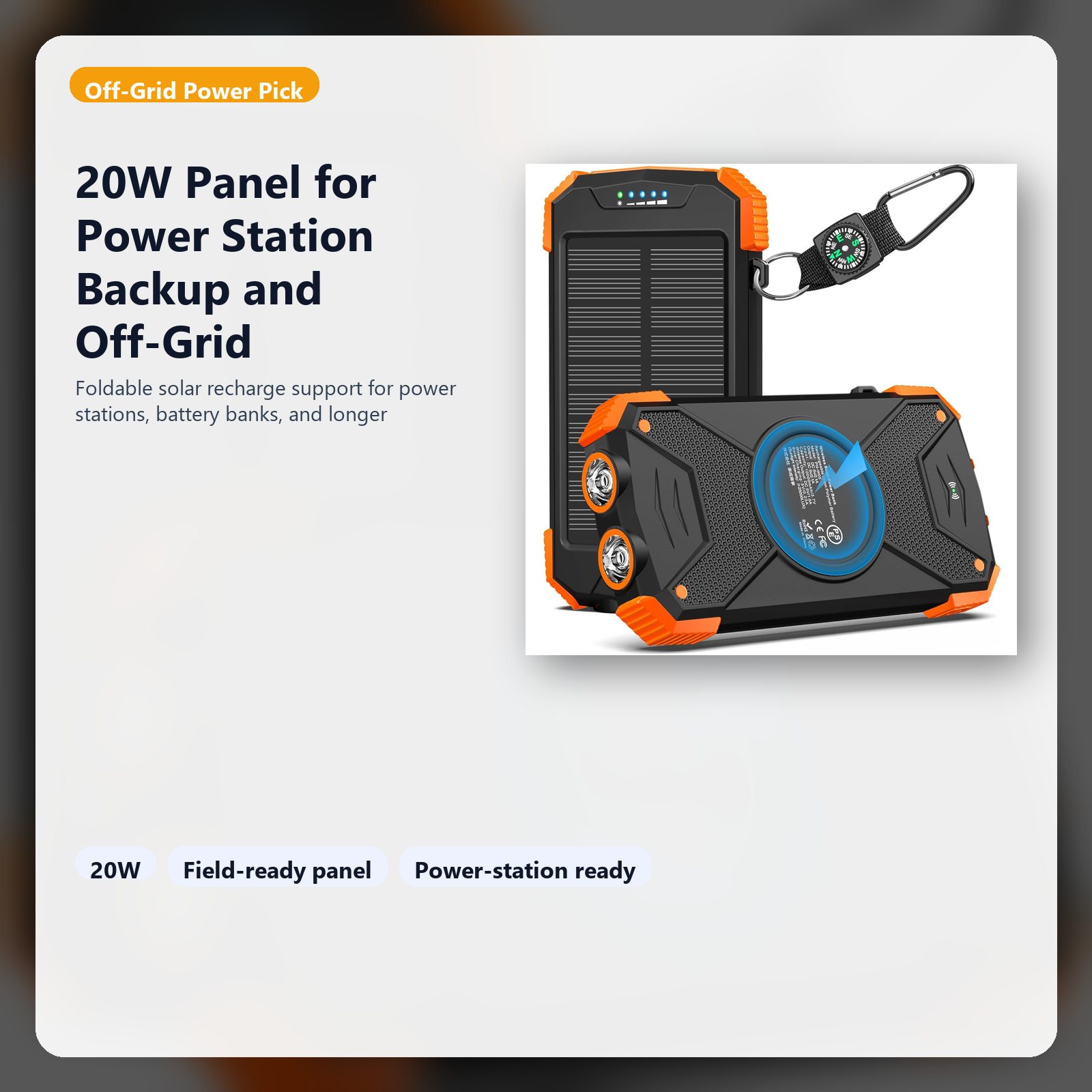 foldable solar panel for backup power station charging hero