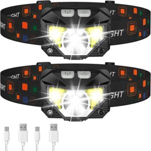 LHKNL Headlamp Flashlight, Lumen Ultra-Light Bright LED Rech