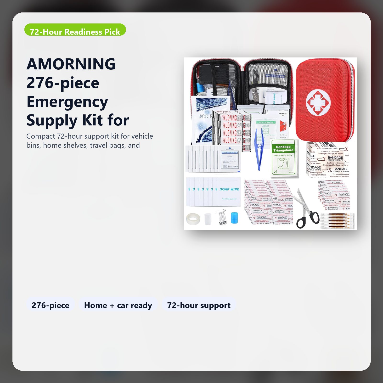 compact emergency supply kit for home and car readiness hero