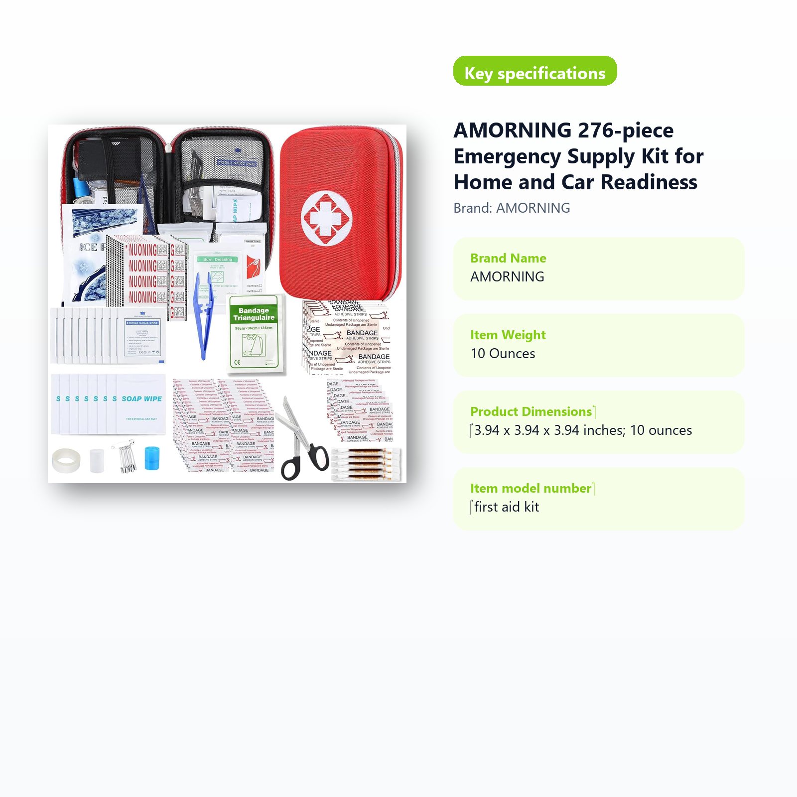 compact emergency supply kit for home and car readiness specifications guide
