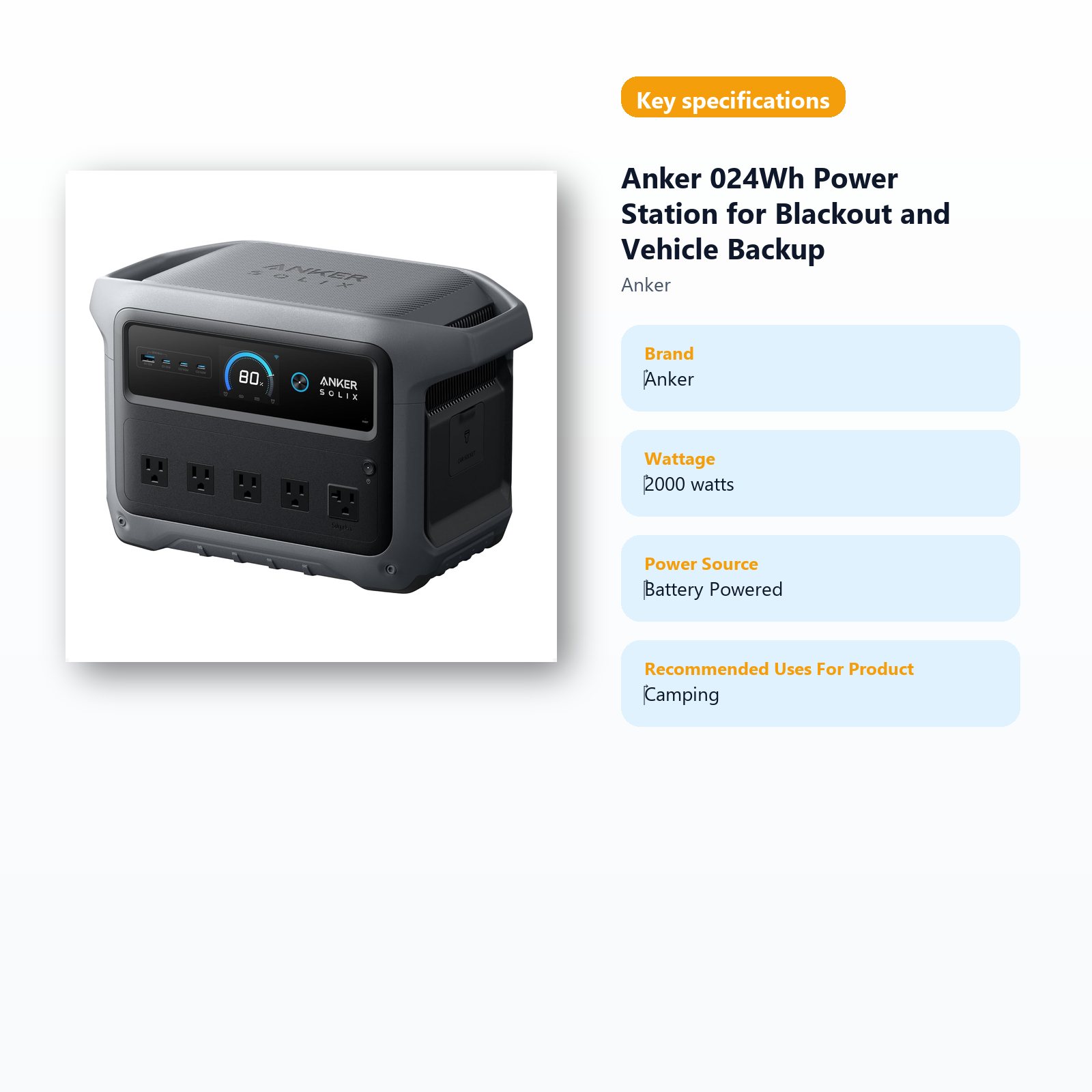 portable power station for blackout backup and vehicle readiness specifications guide