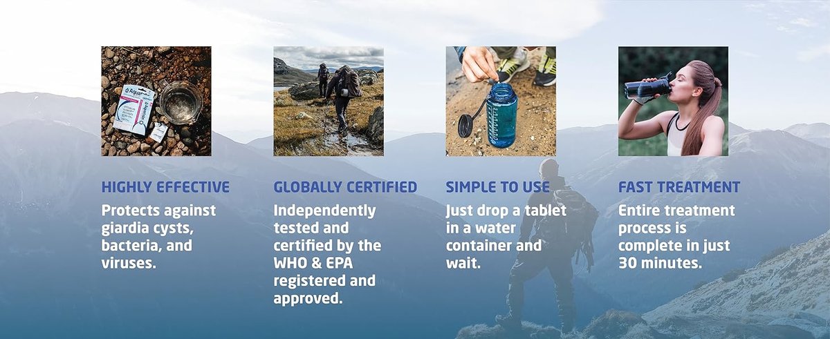 Aquatabs Water Filter included components and kit contents - Emergency Water Safety