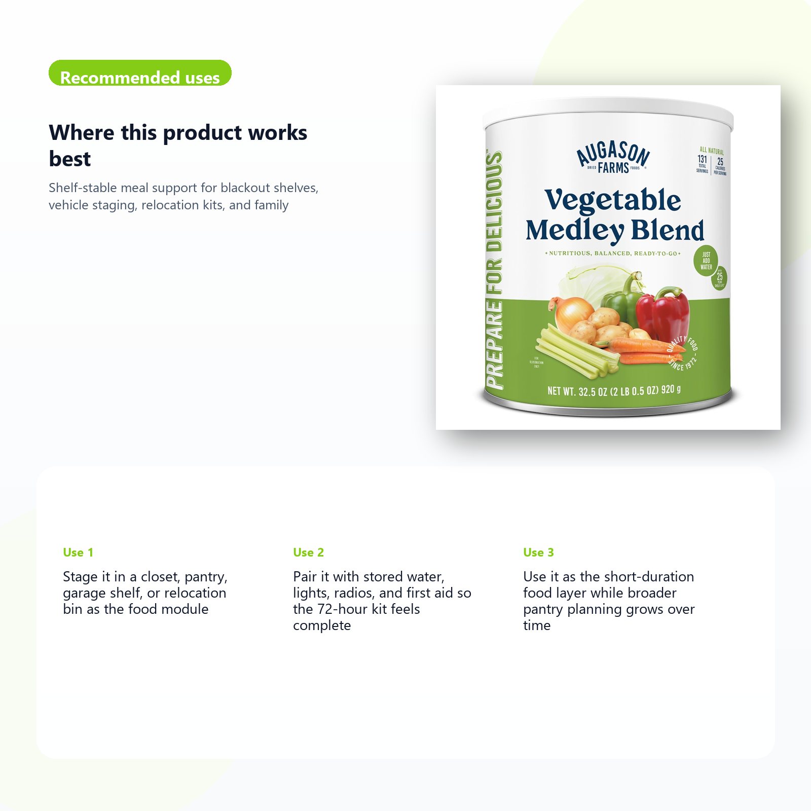 emergency food supply for 72 hour preparedness and blackout shelves use case guide