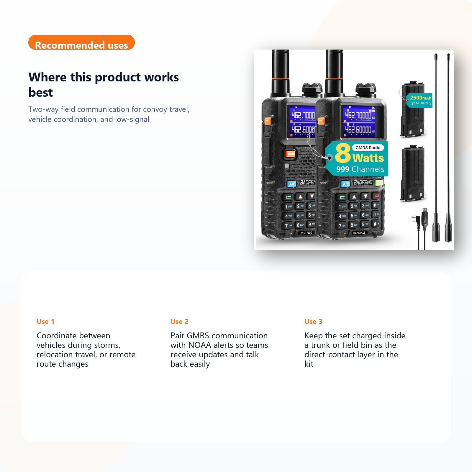gmrs radio set for vehicle coordination and field communication use case guide