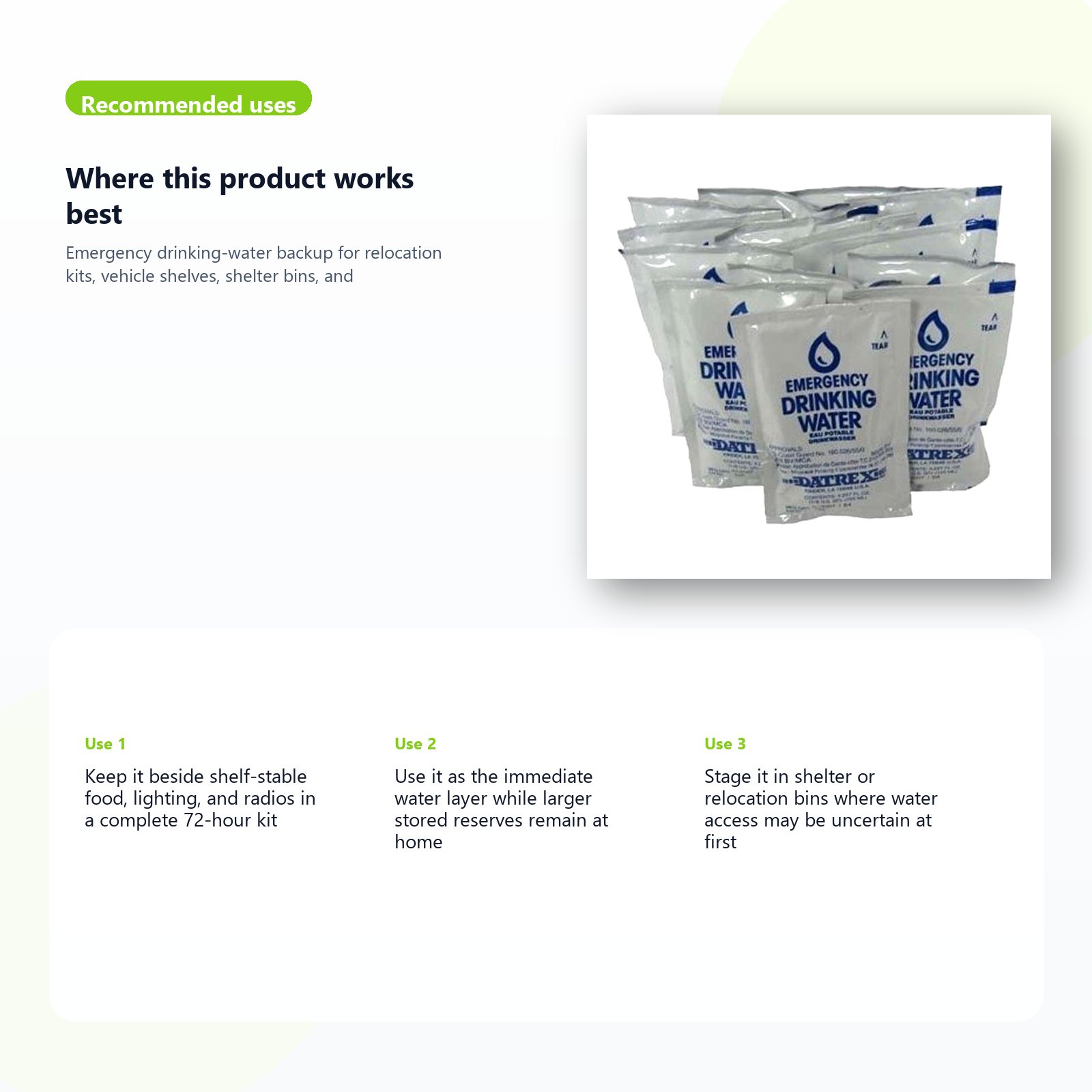 portable water backup for 72 hour readiness kits use case guide