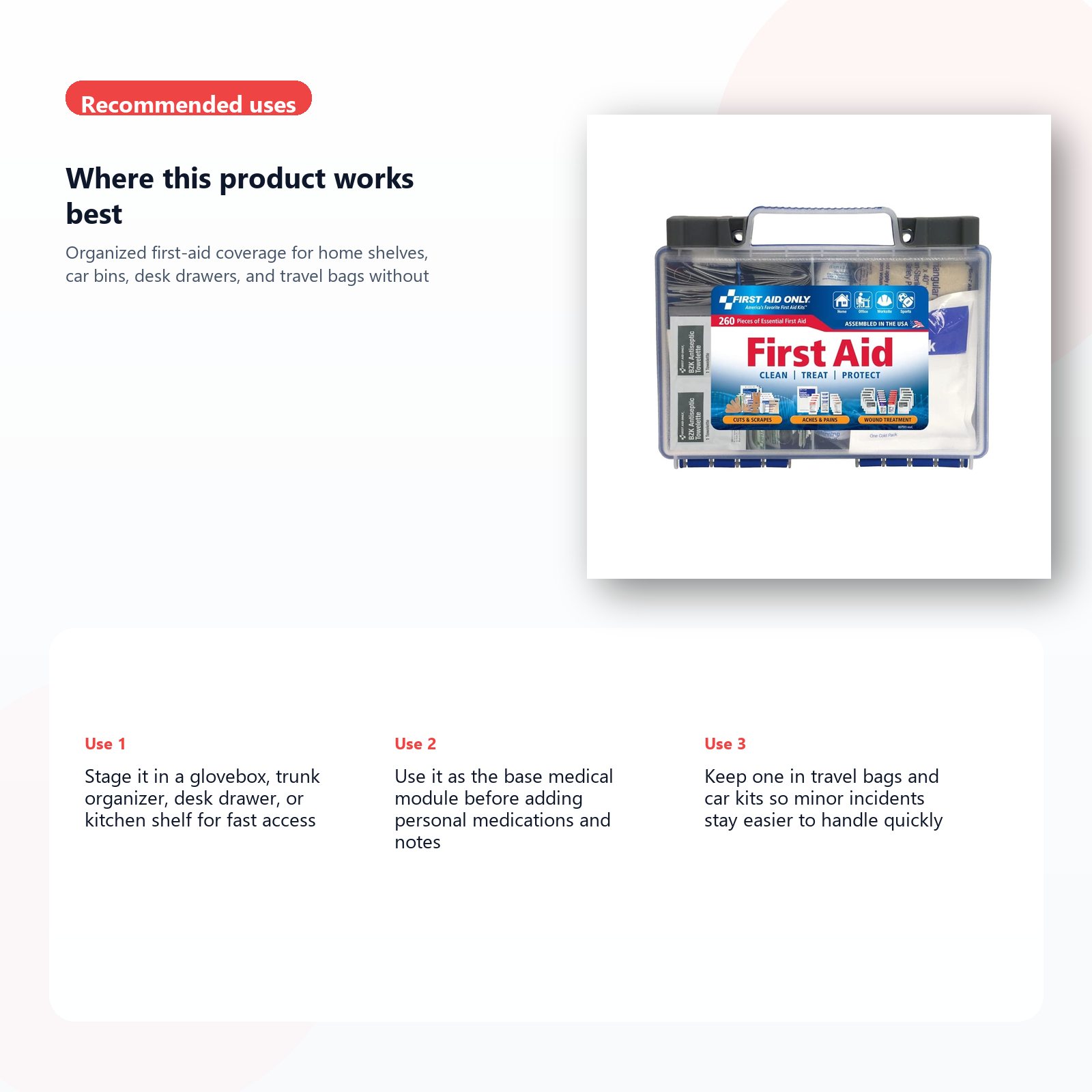 compact first aid kit for home car and travel use use case guide