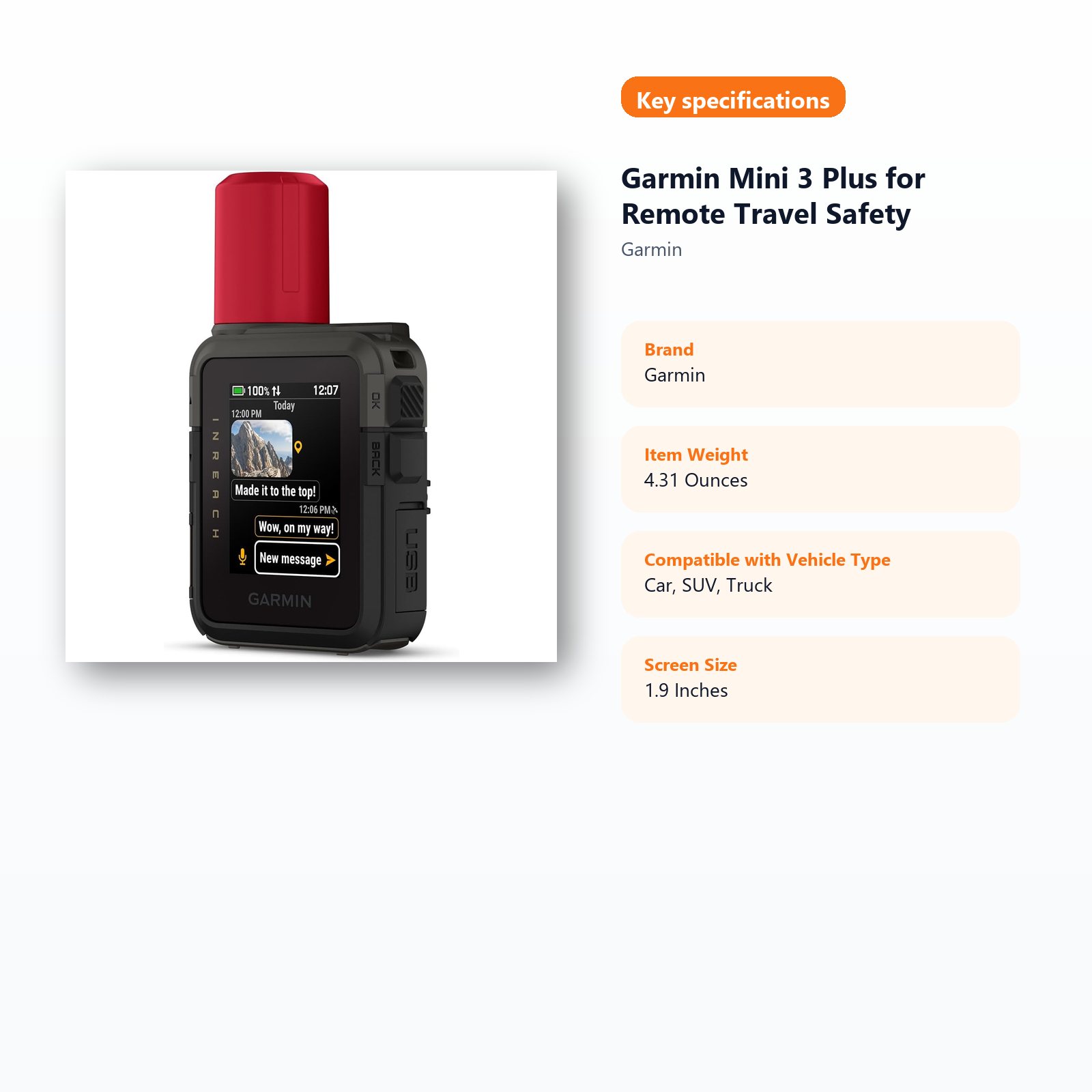 satellite communicator for remote travel safety and backup messaging specifications guide