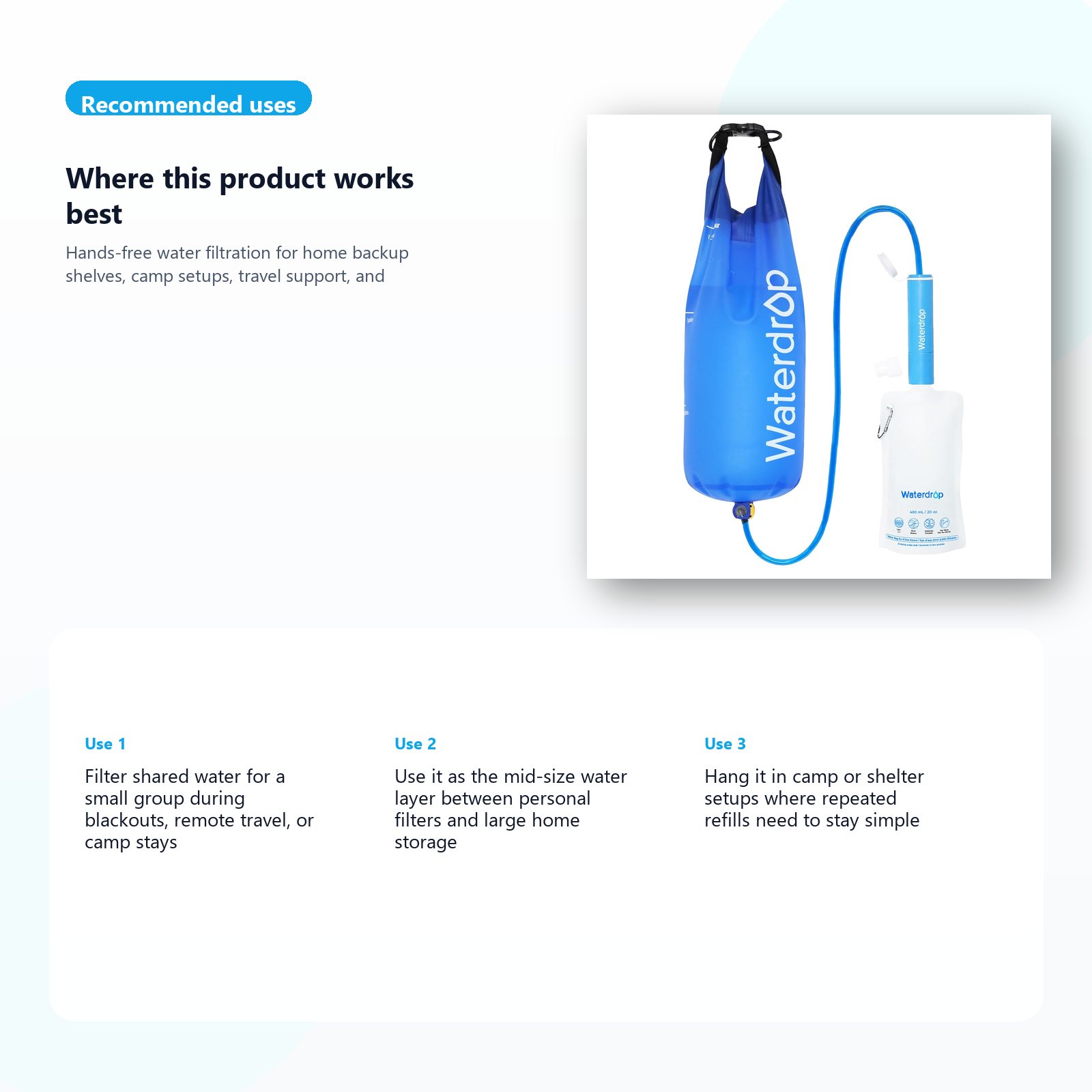 gravity water filter system for home and field backup use case guide