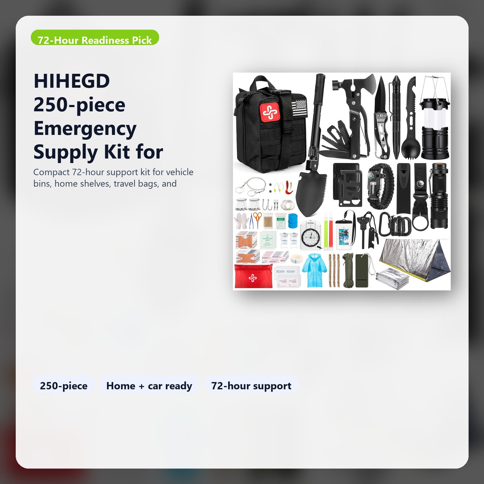 compact emergency supply kit for home and car readiness hero