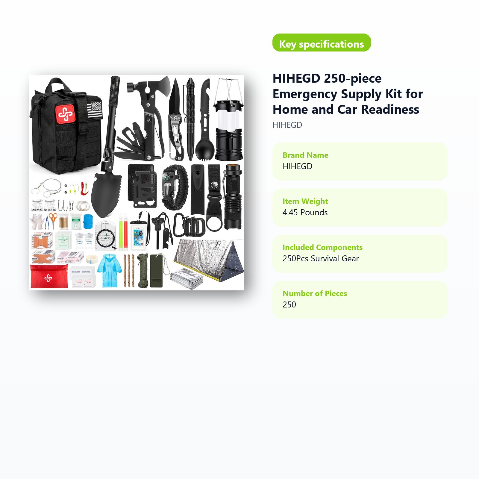 compact emergency supply kit for home and car readiness specifications guide