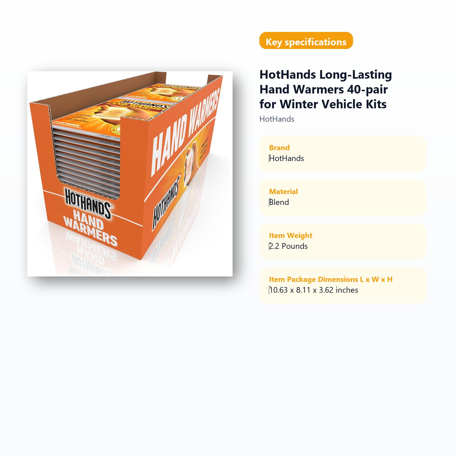 hand warmers for winter vehicle kits and blackout backup specifications guide