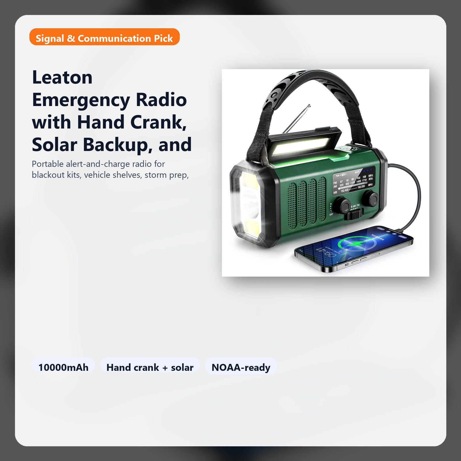 hand crank solar emergency radio for blackout and storm readiness hero