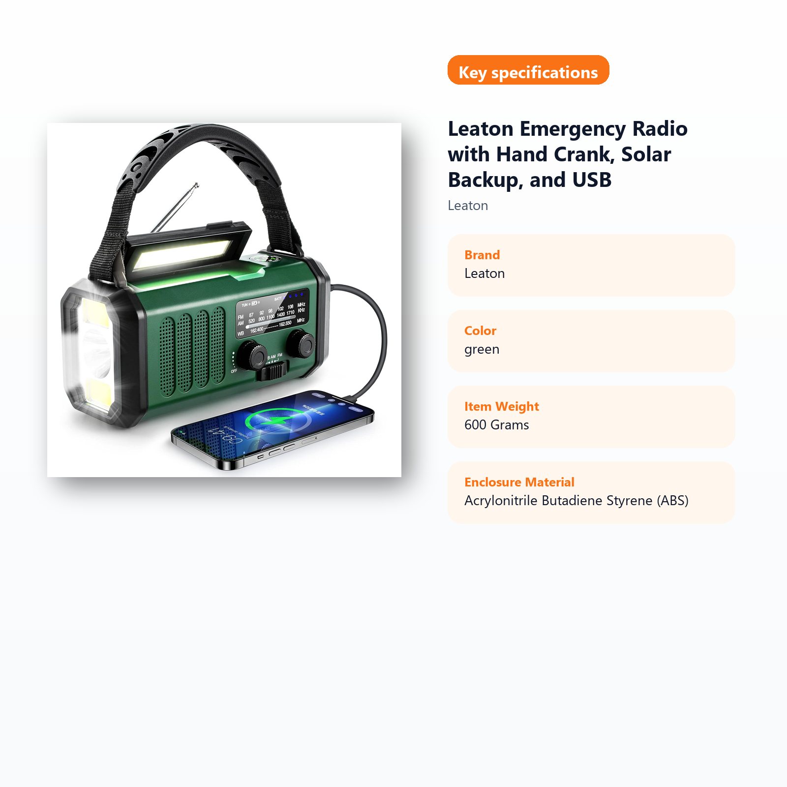 hand crank solar emergency radio for blackout and storm readiness specifications guide