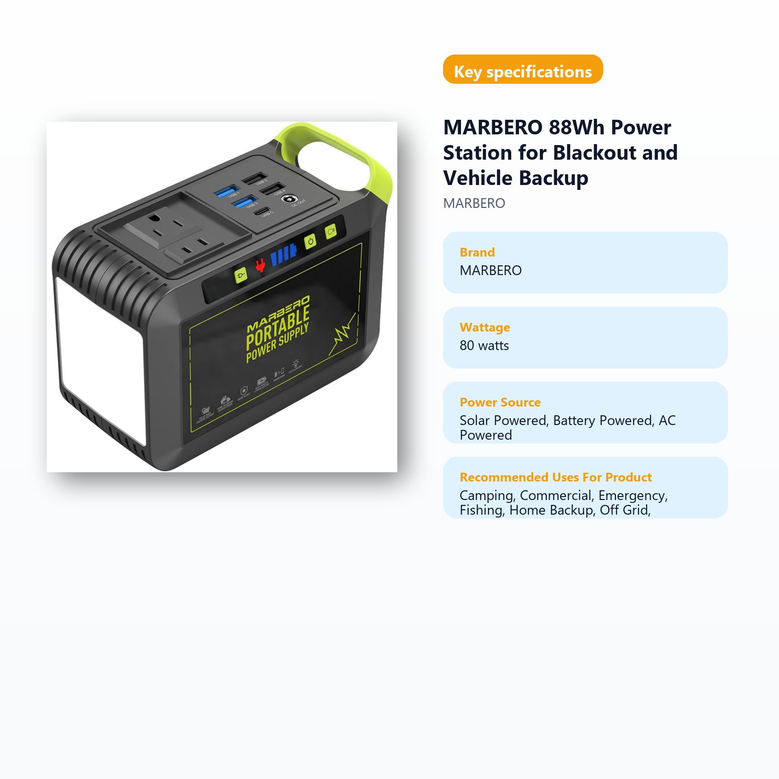 portable power station for blackout backup and vehicle readiness specifications guide