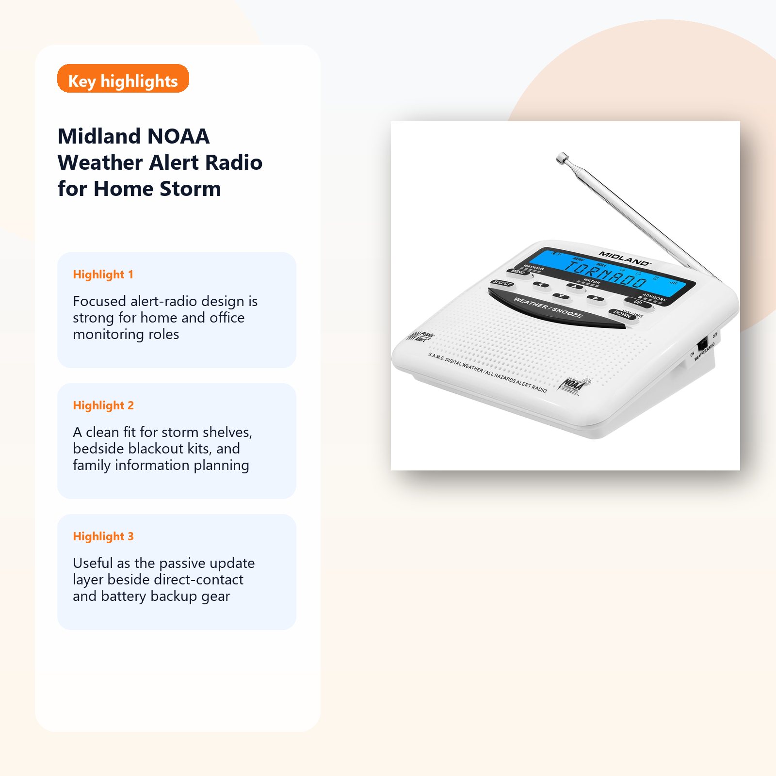 noaa weather alert radio for home storm monitoring detail panel