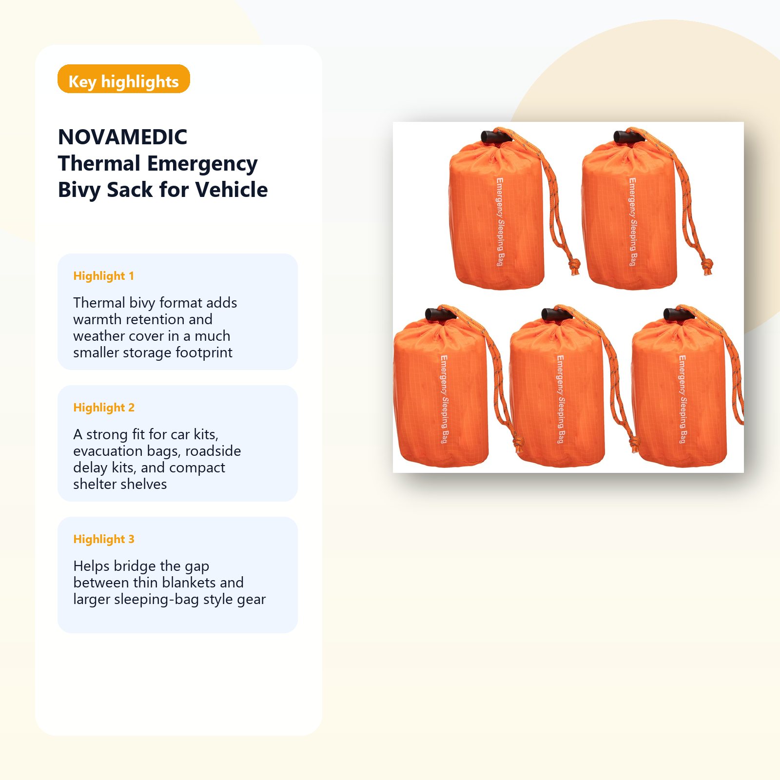 thermal emergency bivy sack for vehicle and go bag shelter layers detail panel