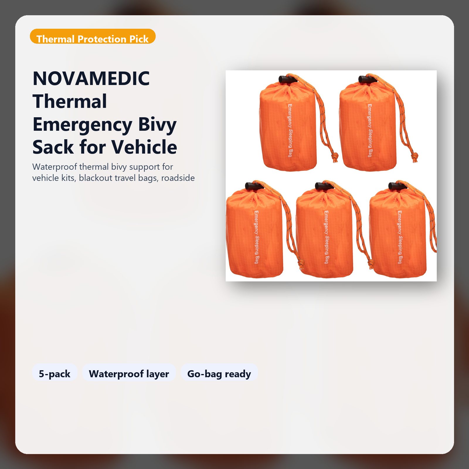 thermal emergency bivy sack for vehicle and go bag shelter layers hero