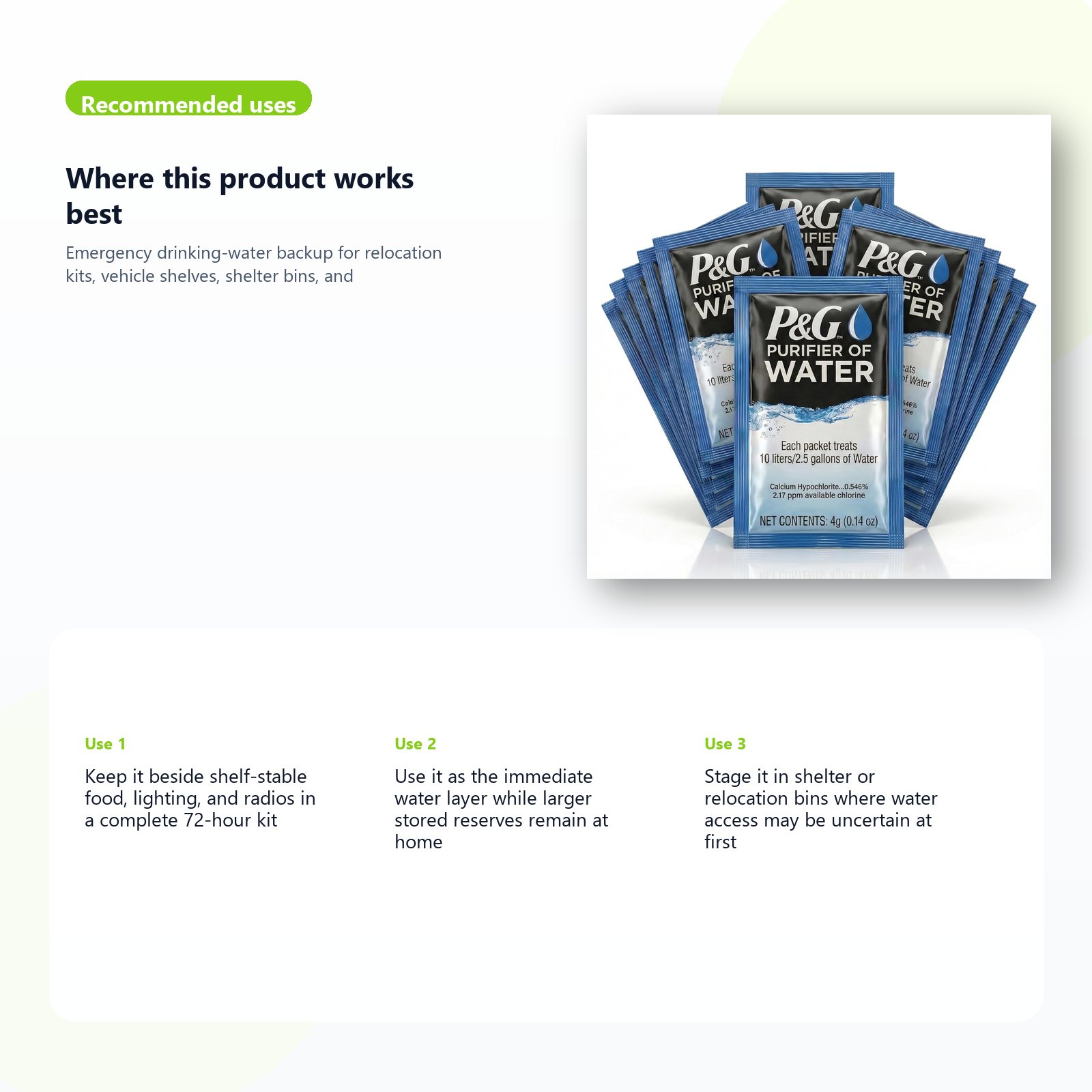 portable water backup for 72 hour readiness kits use case guide