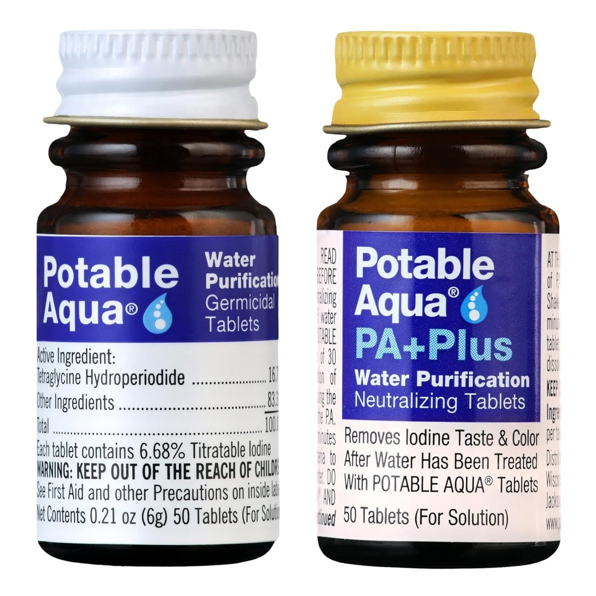 potable aqua Water Purification Tablets for emergency preparedness kit