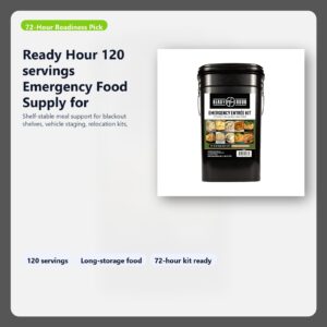 emergency food supply for 72 hour preparedness and blackout shelves hero image