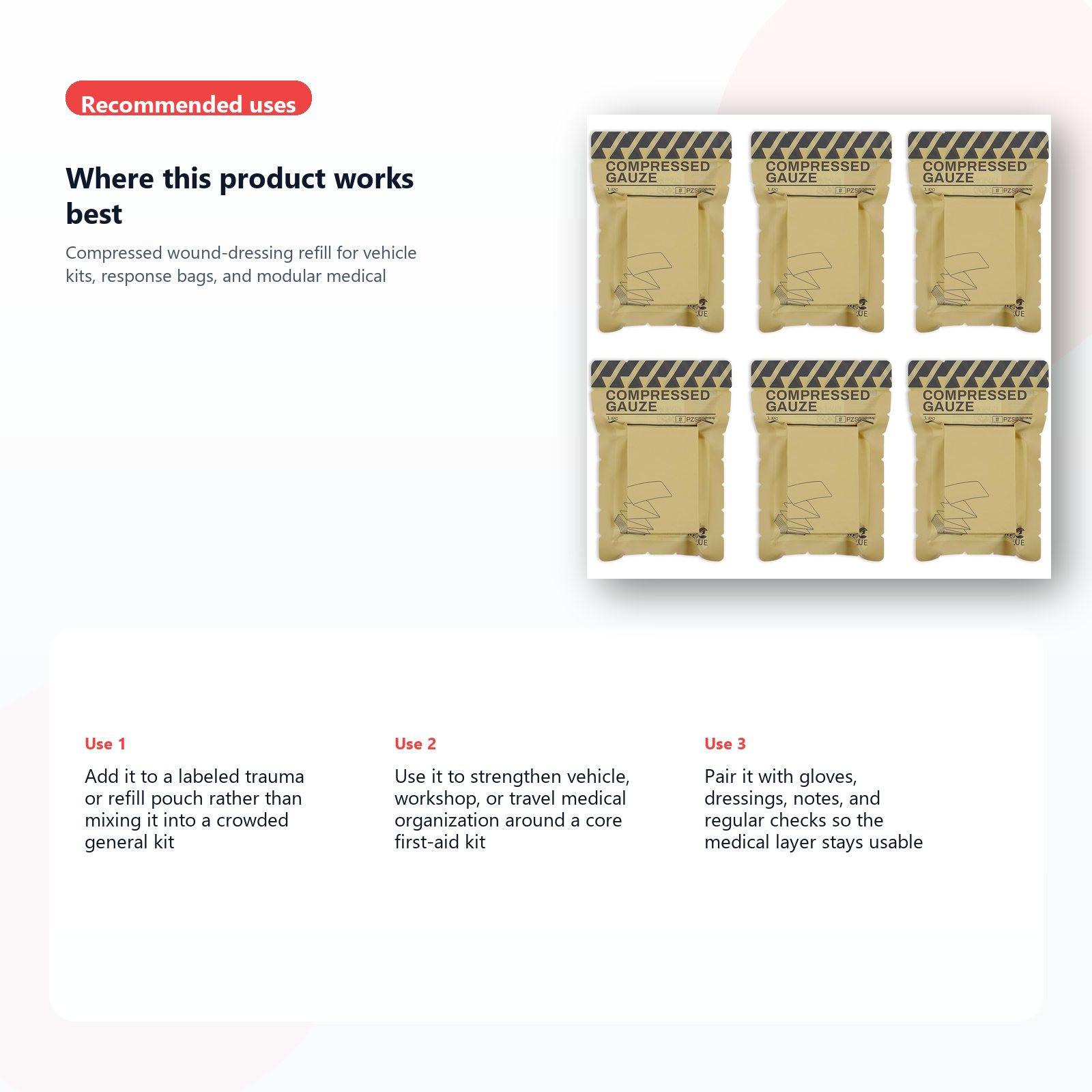 sterile compressed gauze for trauma refill kits use case guide