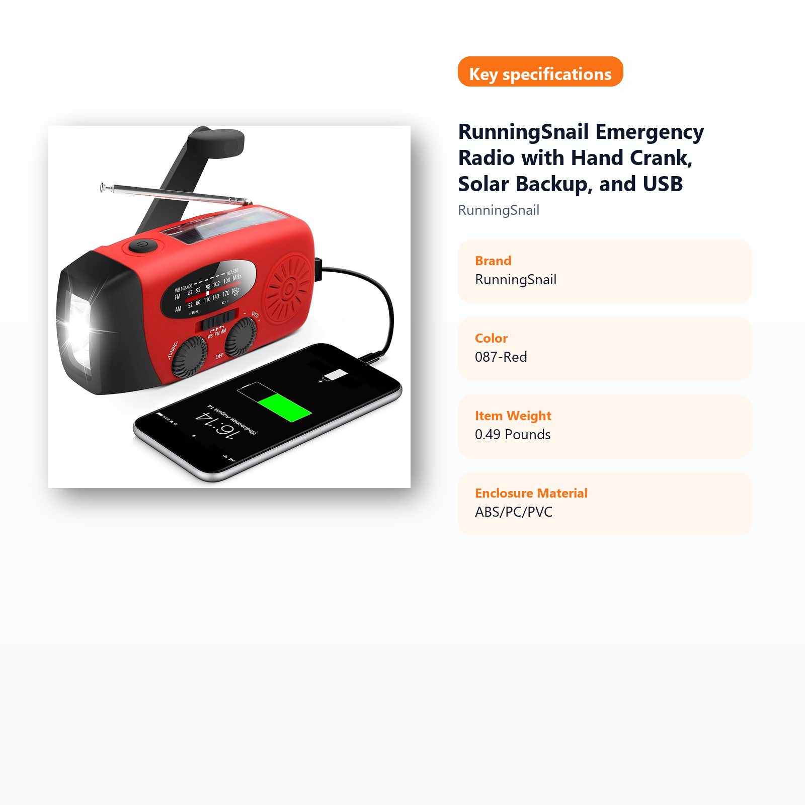 hand crank solar emergency radio for blackout and storm readiness specifications guide