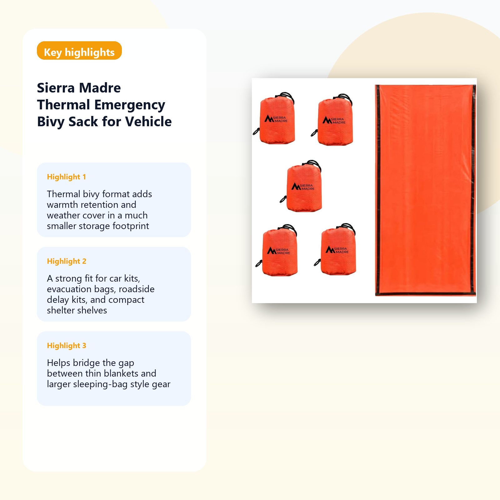 thermal emergency bivy sack for vehicle and go bag shelter layers detail panel