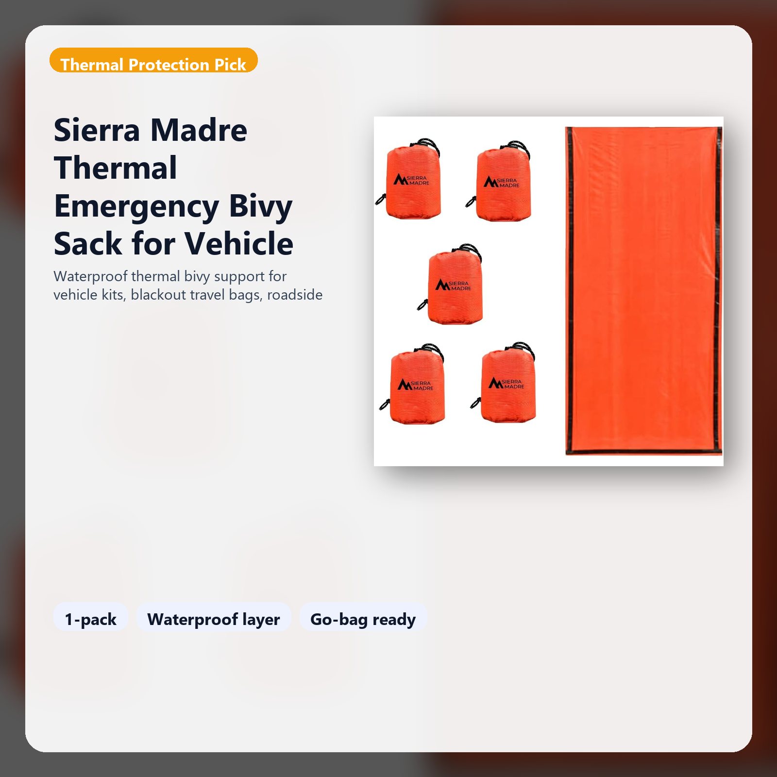 thermal emergency bivy sack for vehicle and go bag shelter layers hero