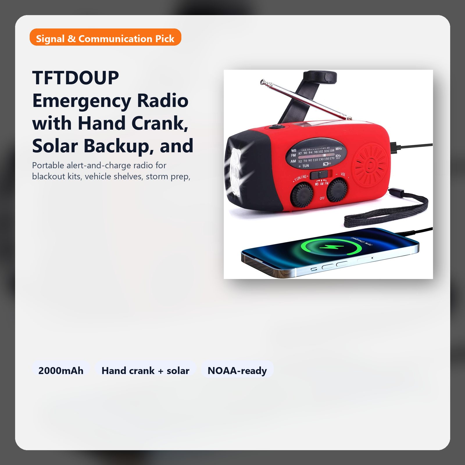 hand crank solar emergency radio for blackout and storm readiness hero
