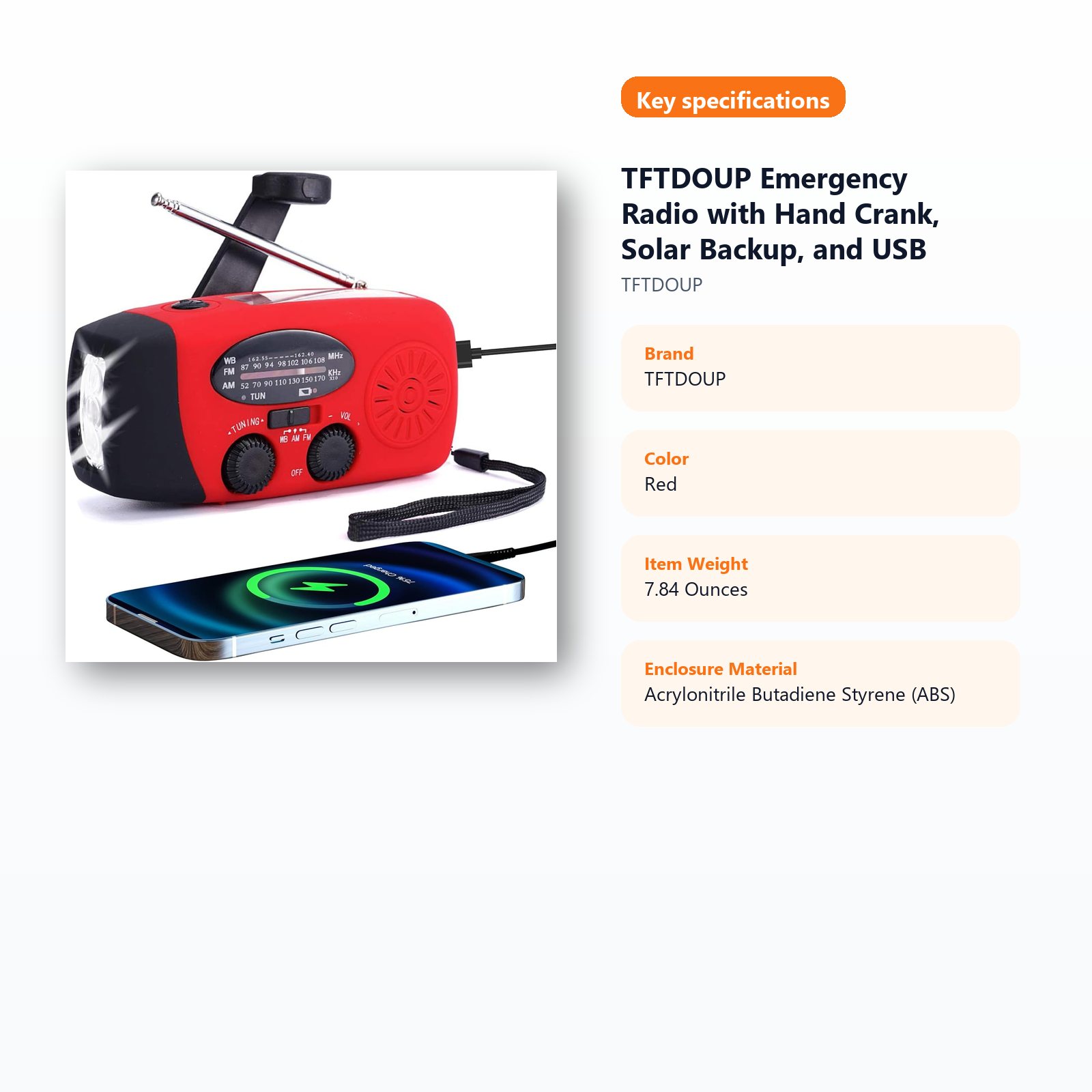 hand crank solar emergency radio for blackout and storm readiness specifications guide