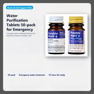 water purification tablets for emergency water treatment and backup storage hero image