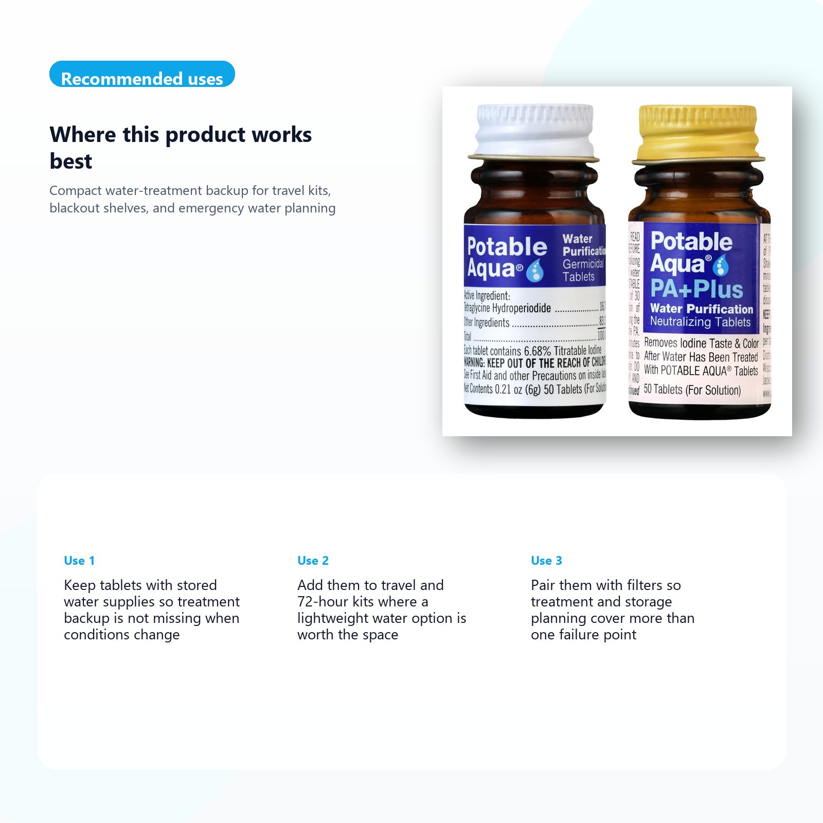 water purification tablets for emergency water treatment and backup storage use case guide