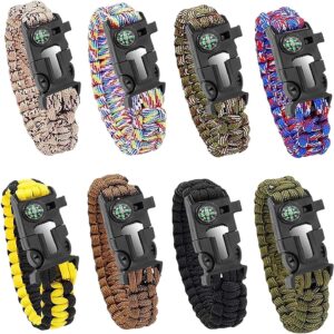 GRSECPO Survival Paracord Bracelet with SOS LED, Compass & Fire Starter