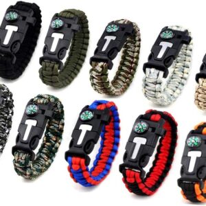 Tactical Paracord Bracelet – Fire Starter & Compass