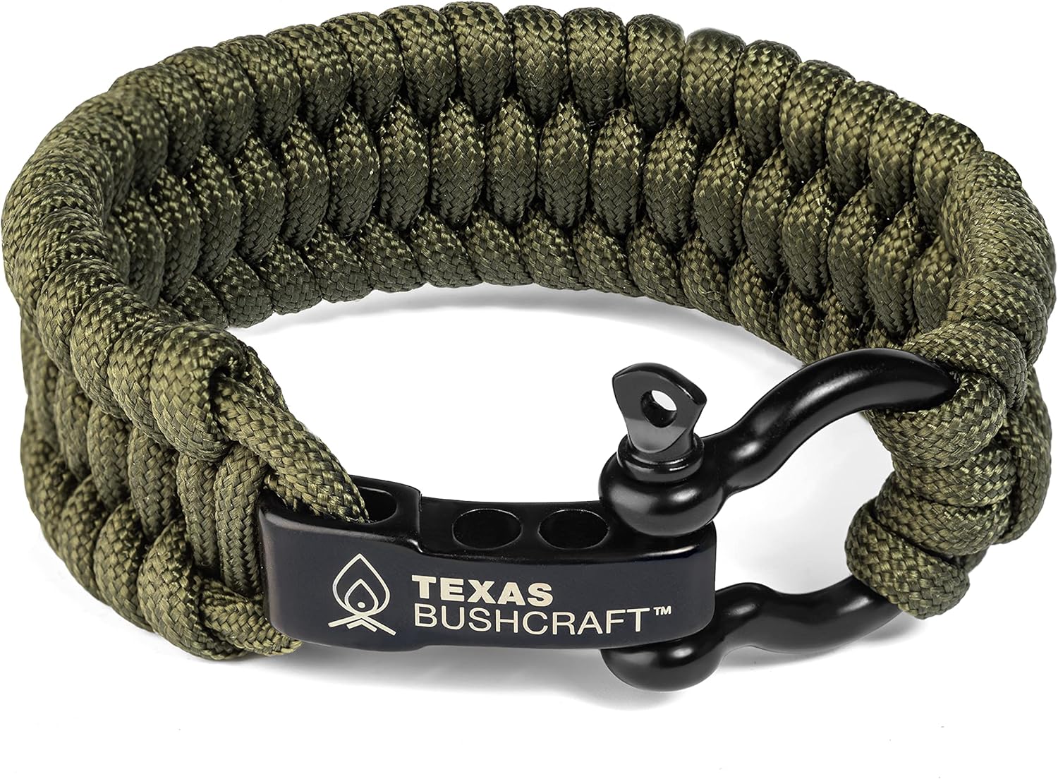 Texas Bushcraft Firecraft Cord Survival Bracelet with Bow Shackle