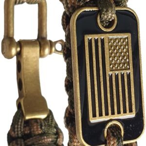 VAYOBOO Tactical Paracord Bracelet for Men - Heavy Duty Stainless Steel